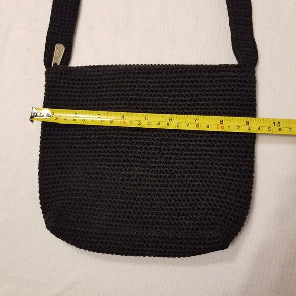 The Sak Crossbody Crochet Bag Black Satchel Small Side Purse Full Zip - Picture 12 of 13